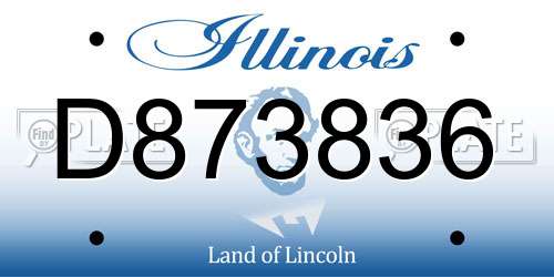 D873836 Illinois License Plate