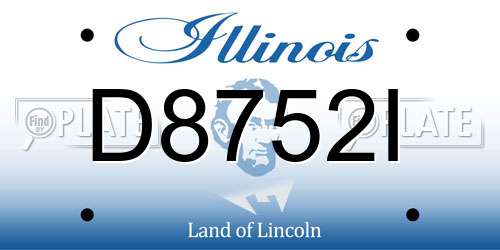 D8752I Illinois License Plate