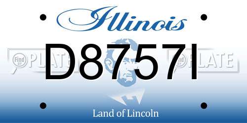 D8757I Illinois License Plate