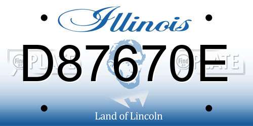 D87670E Illinois License Plate