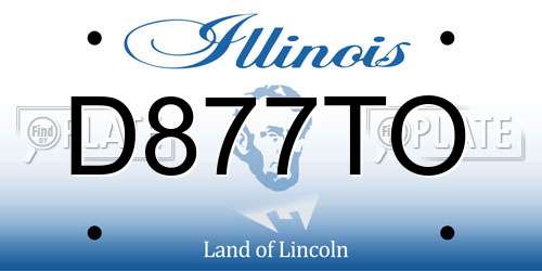 D877TO Illinois License Plate