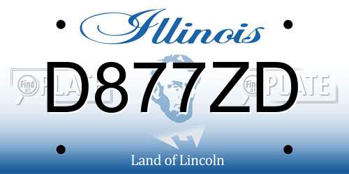 D877ZD Illinois License Plate