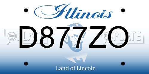 D877ZO Illinois License Plate