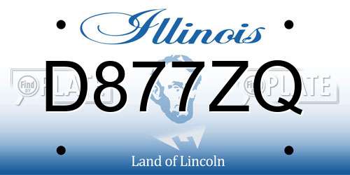 D877ZQ Illinois License Plate