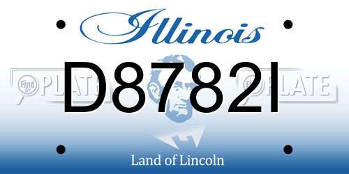 D8782I Illinois License Plate