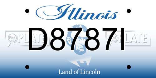 D8787I Illinois License Plate