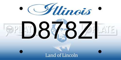 D878ZI Illinois License Plate