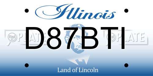 D87BTI Illinois License Plate