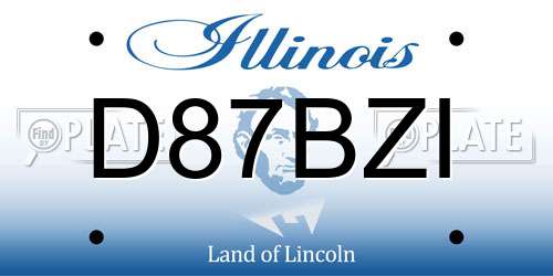 D87BZI Illinois License Plate