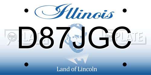 D87JGC Illinois License Plate