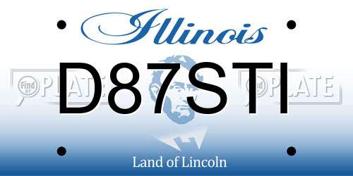 D87STI Illinois License Plate