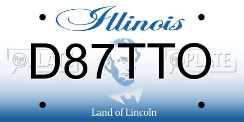 D87TTO Illinois License Plate