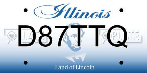 D87TTQ Illinois License Plate
