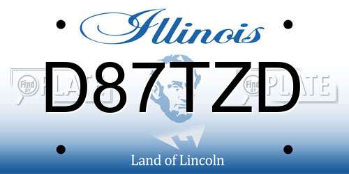 D87TZD Illinois License Plate