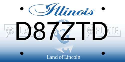 D87ZTD Illinois License Plate