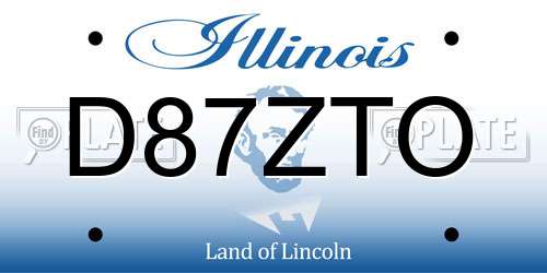 D87ZTO Illinois License Plate