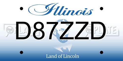 D87ZZD Illinois License Plate