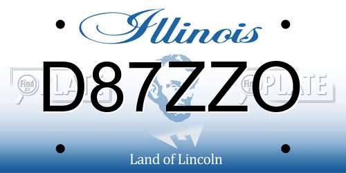 D87ZZO Illinois License Plate
