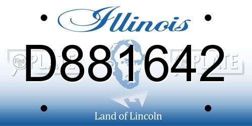 D881642 Illinois License Plate