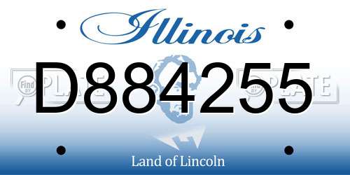 D884255 Illinois License Plate