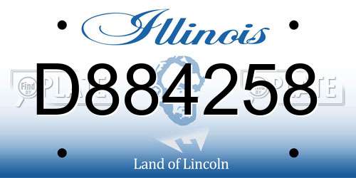 D884258 Illinois License Plate