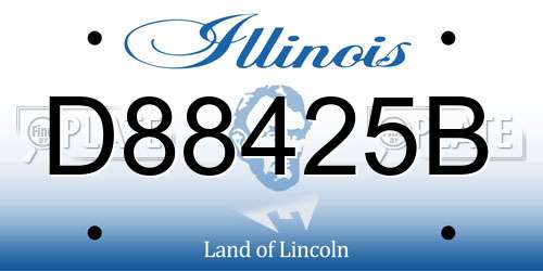 D88425B Illinois License Plate