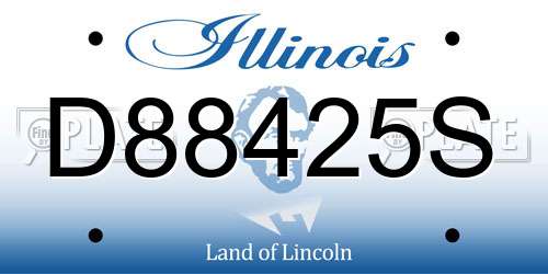 D88425S Illinois License Plate