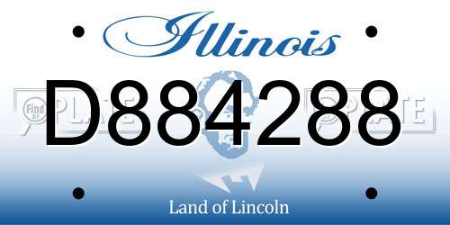 D884288 Illinois License Plate