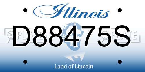 D88475S Illinois License Plate