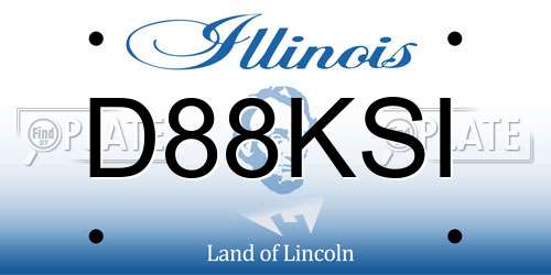 D88KSI Illinois License Plate