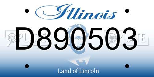 D890503 Illinois License Plate