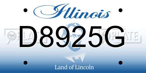 D8925G Illinois License Plate