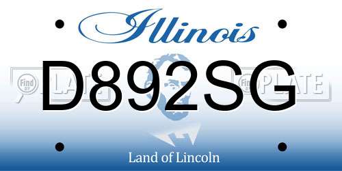 D892SG Illinois License Plate