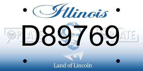 D89769 Illinois License Plate