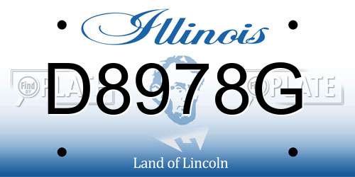 D8978G Illinois License Plate