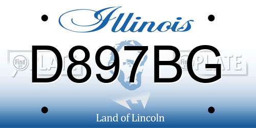 D897BG Illinois License Plate