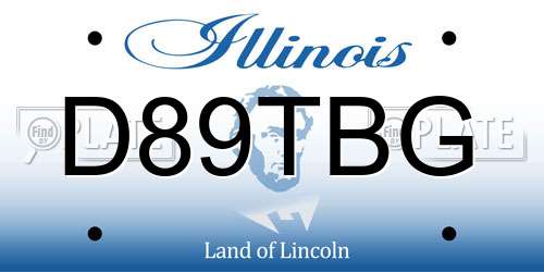 D89TBG Illinois License Plate