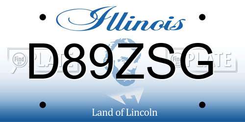 D89ZSG Illinois License Plate