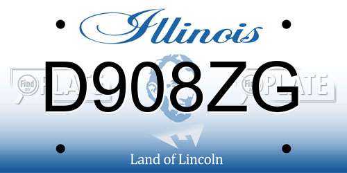 D908ZG Illinois License Plate