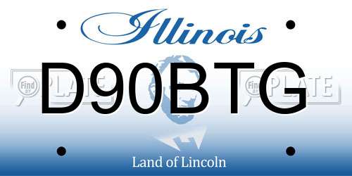 D90BTG Illinois License Plate