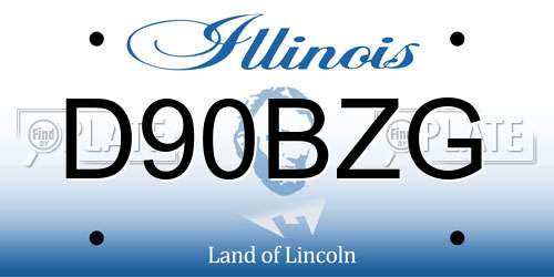 D90BZG Illinois License Plate