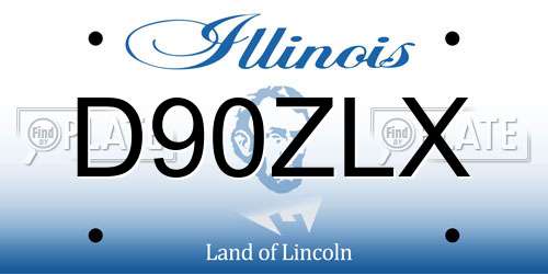 D90ZLX Illinois License Plate