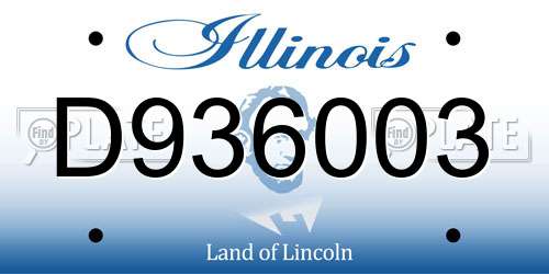 D936003 Illinois License Plate