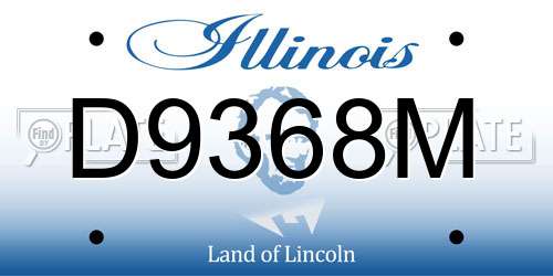 D9368M Illinois License Plate