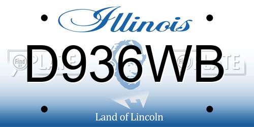 D936WB Illinois License Plate