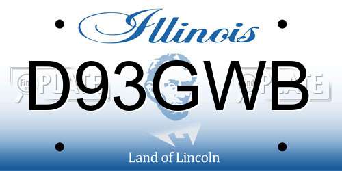 D93GWB Illinois License Plate