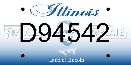D94542 Illinois License Plate