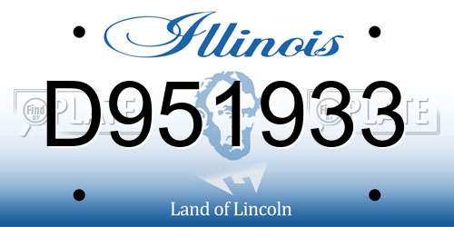 D951933 Illinois License Plate