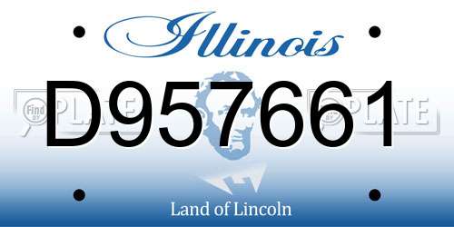 D957661 Illinois License Plate