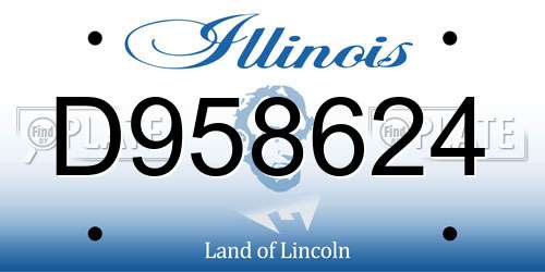 D958624 Illinois License Plate